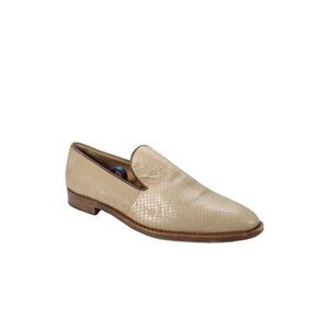 Walter Steiger Mens Leather Pointed Toe Slip On Loafers Beige Size 11